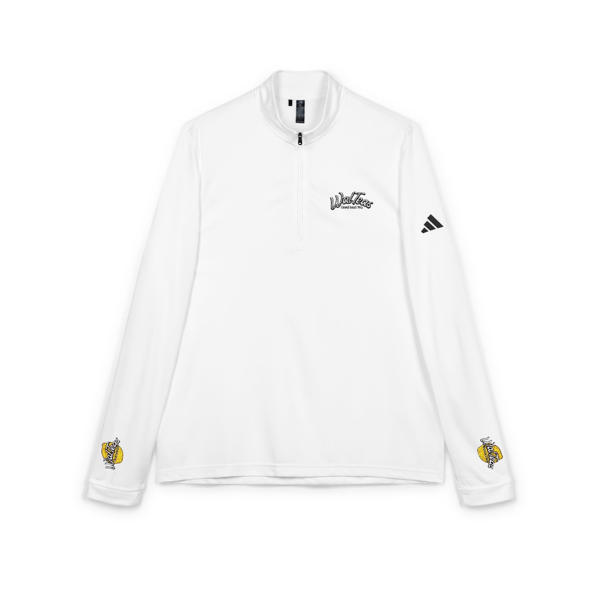 Embroidered Quarter-Zip Pullover — White adidas® Performance Top
