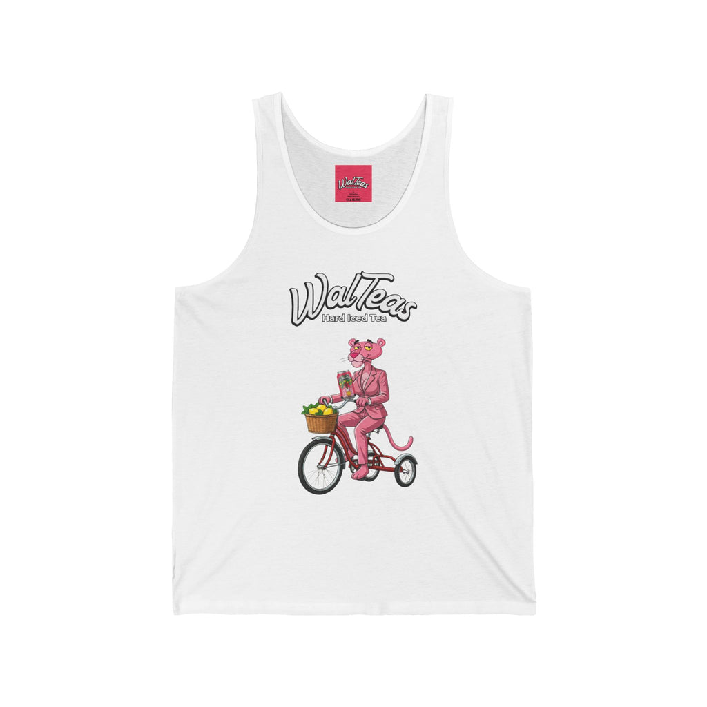 Pink Panther Trike Tank — Retro Pink Panther Riding Bike Graphic Tank Top