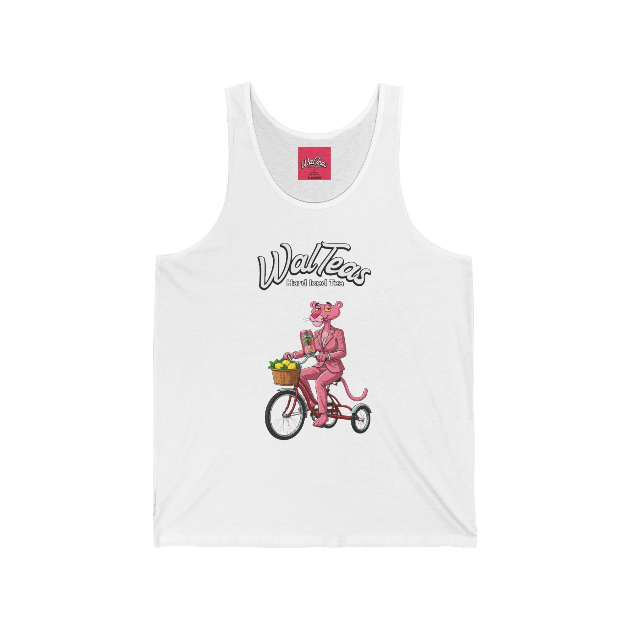 Pink Panther Trike Tank — Retro Pink Panther Riding Bike Graphic Tank Top