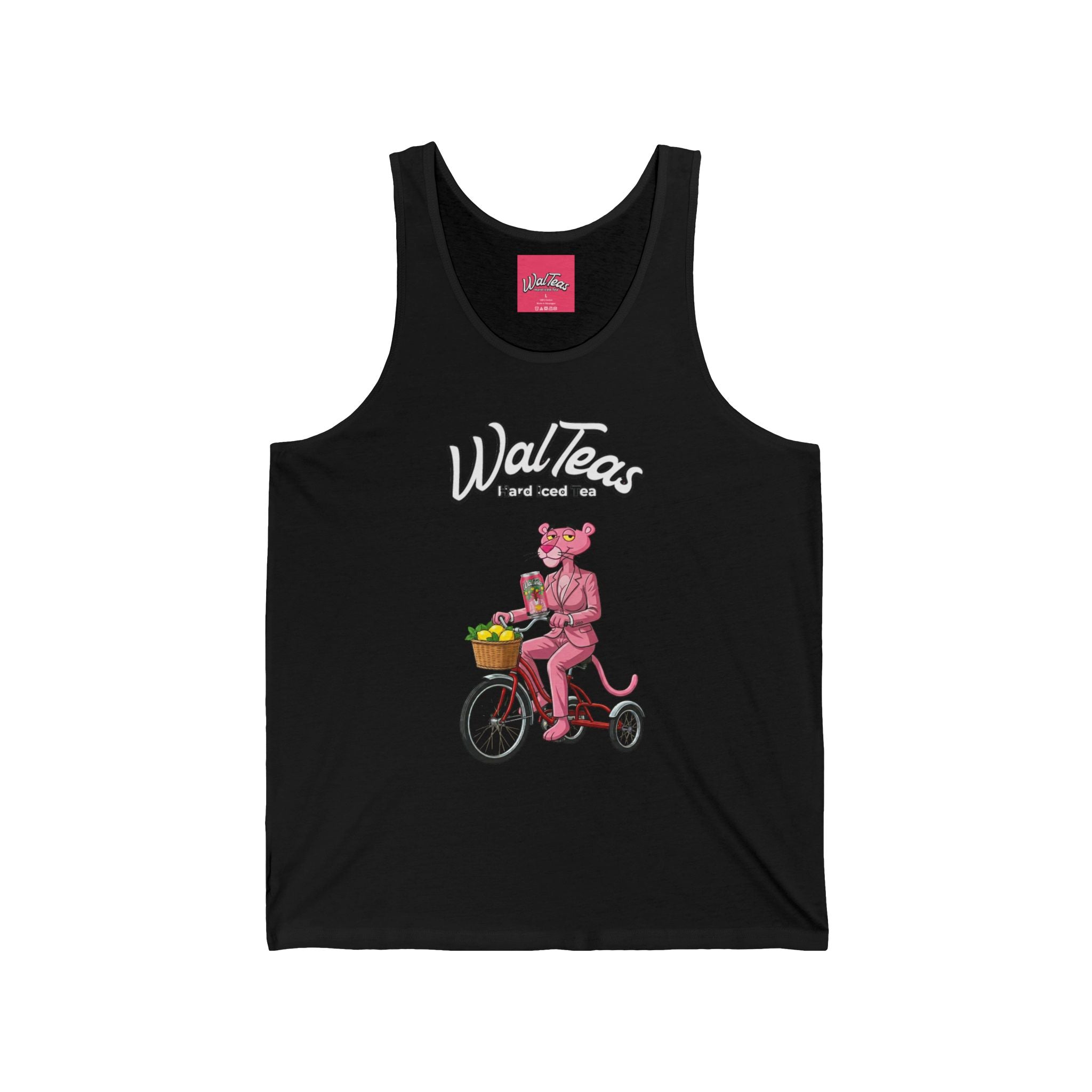 Pink Panther Trike Tank — Retro Pink Panther Riding Bike Graphic Tank Top
