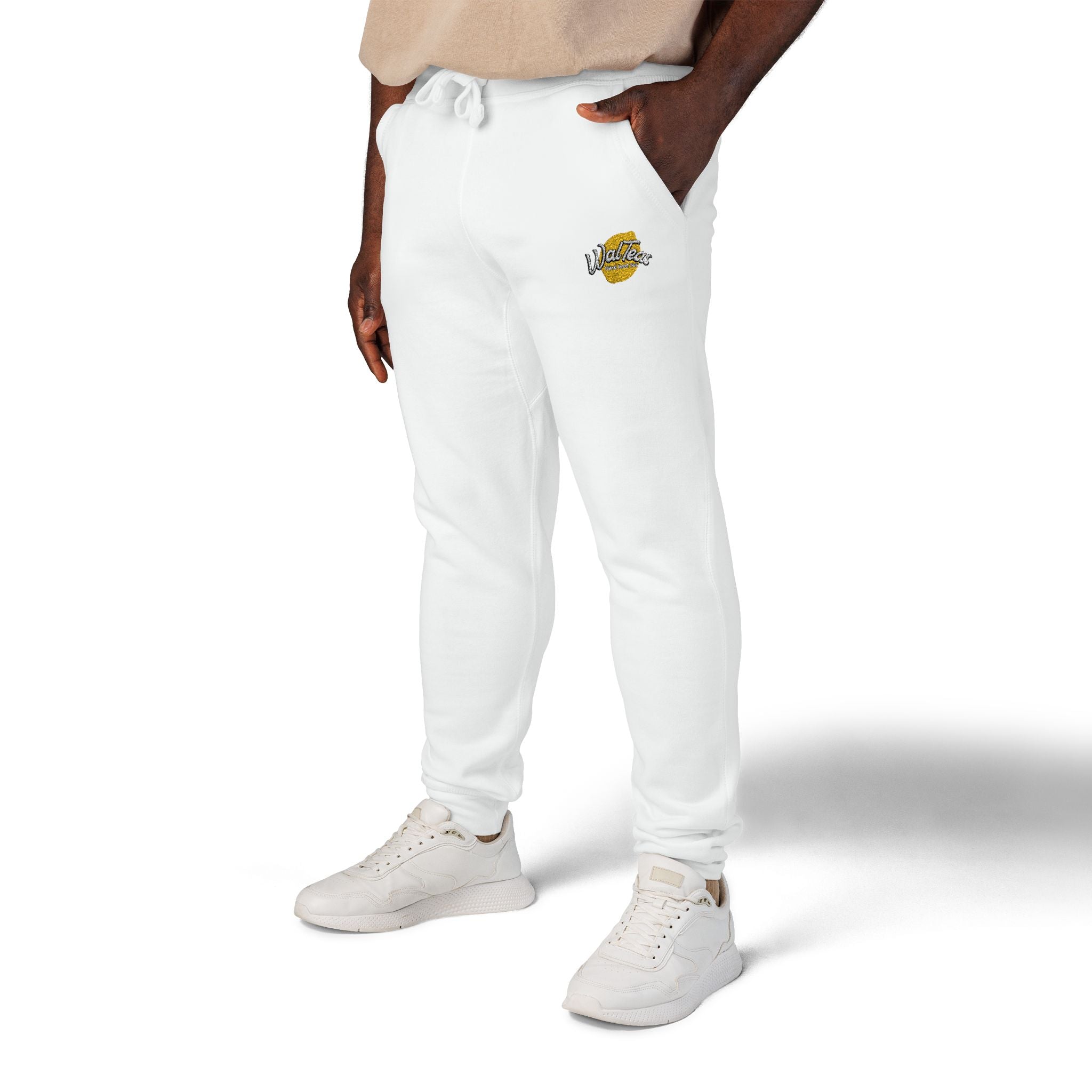 Waltea White Fleece Sweatpants — Cozy Casual Lounge Pants