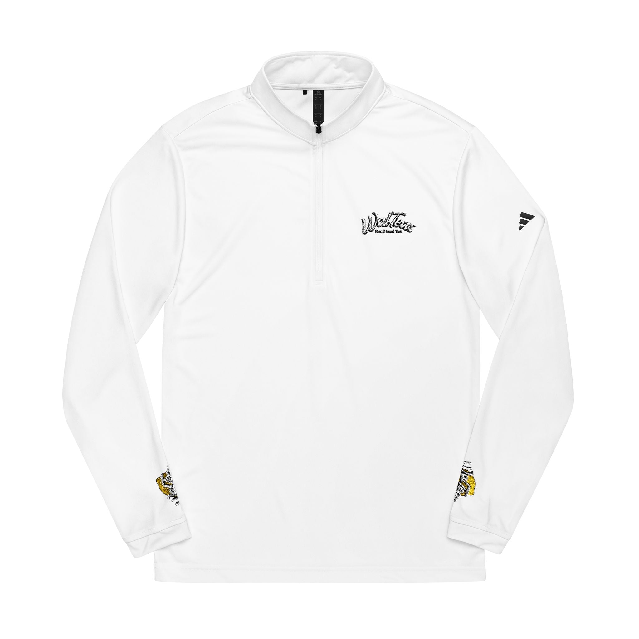Embroidered Quarter-Zip Pullover — White adidas® Performance Top