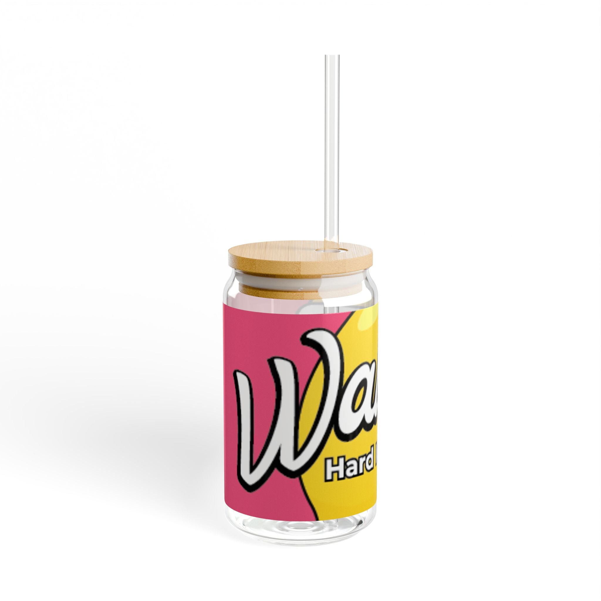 Sipper Glass - Retro 'WaTea' Hard Iced Tea Logo 16oz Can-Style Straw Tumbler