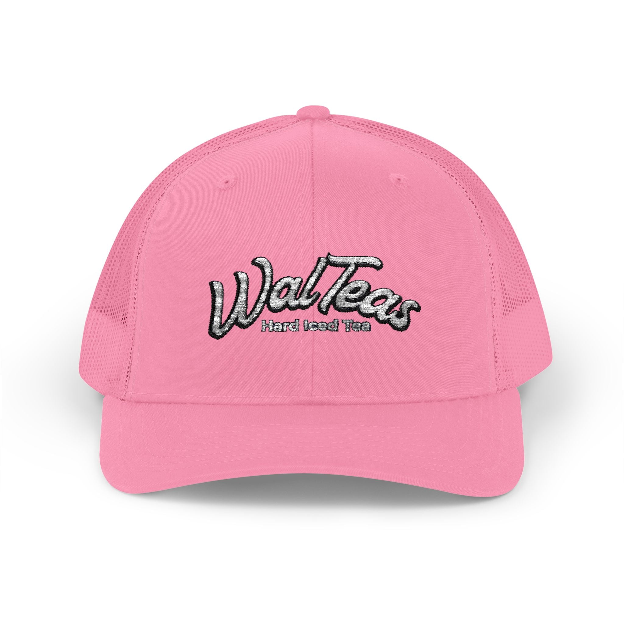 Trucker Cap — 'WalTeas' Retro Logo Pink Patch Snapback