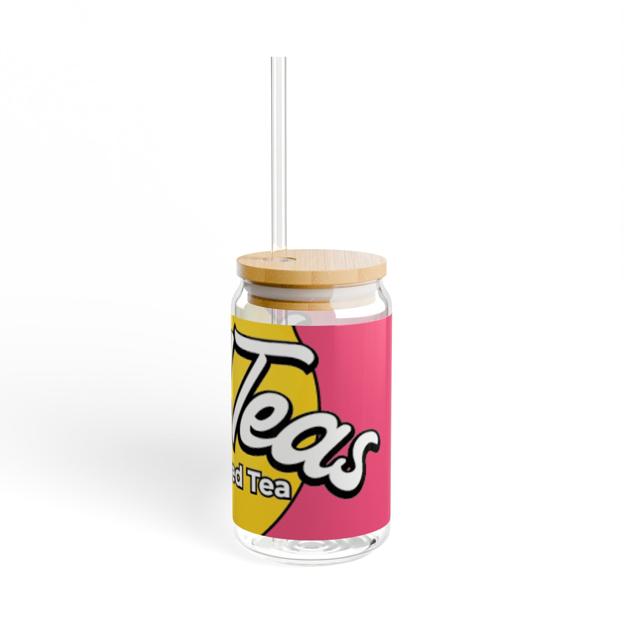 Sipper Glass - Retro 'WaTea' Hard Iced Tea Logo 16oz Can-Style Straw Tumbler